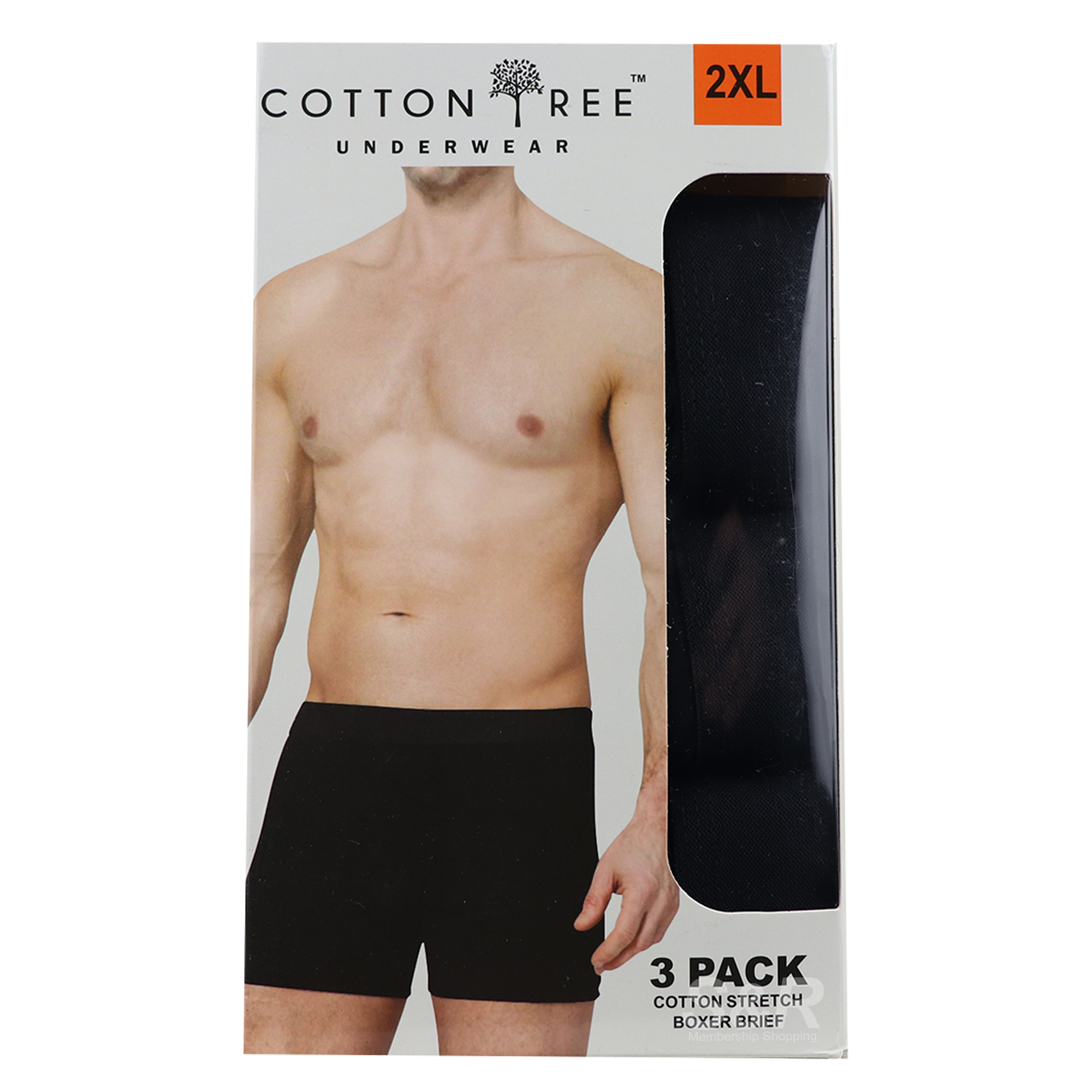 Cotton Tree Mens Boxer Brief Grey 3-Pack 2XL Cotton Tree Mens Boxer Brief Grey 3-Pack 2XL